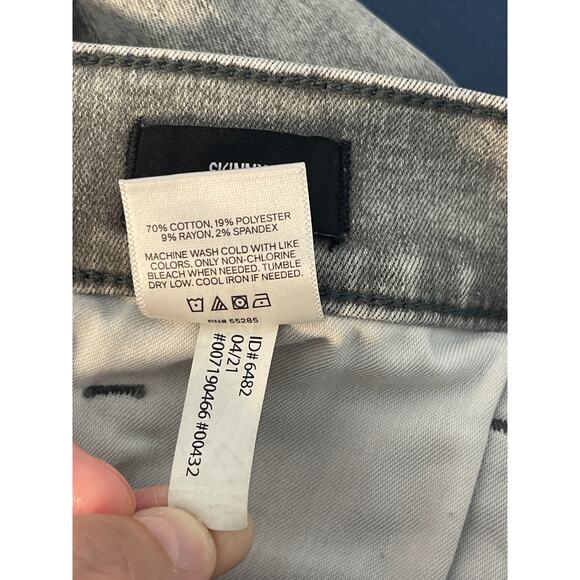 Express Gray Skinny Mid Rise Jeans Size 4R - Picture 5 of 11